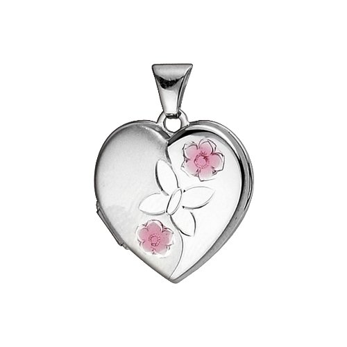 Pasionista Herz Medaillon mit Schmetterling und Blumen 925 Sterling Silber 605548 Preisvergleich