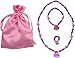 3 Princess Jewelry Dress up Sets (3 Unique Sets Each with a Necklace, Bracelet, & Ring in a Satin Bag)