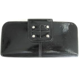 Liz Claiborne Jungle Blossom Patent Wallet in Black