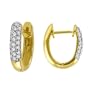 14k Yellow Gold Oval Pave Diamond Hoop Earrings (1/4 cttw, H-I Color, I1-I2 Clarity)