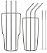 Ulti-Straws 6-Piece Stainless Steel Straws with 2-Piece Cleaning Brushes for 20 and 30-Ounce Tumblers