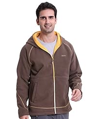 Sports: Clothin Mens Windbreaker Spring Full Zip Fleece Hoodie Coat Jacket Khaki 4XL - Clothin