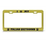 Italian Greyhound Dog Animal Metal License Plate Frame Tag Holder