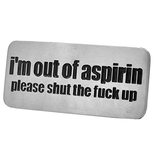 Buckle Rage Adult Unisex Out Aspirin Shut Up Funny Humor Joke Belt Buckle Silver