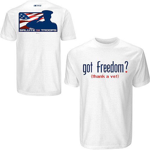 Buy Chase Authentics Salute the Troops Got Freedom? T-Shirt by Chase Authentics