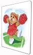 Sports Bear Cheerleader - Childrens Wall Art, Kids Wall Art, Nursery Wall Art Ready-to-Hang Plaque 10.5" x 13.5"