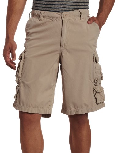True Grit Men's Canvas Cargo Short, Khaki, 32