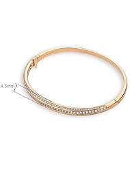(X1000Diamond) 18K/750 Rose Gold Twisted Shape Pave setting Diamond Accent Bangle (Perimeter 53mm, 1.08ct, G-H Color, VS2-SI1 Clarity)