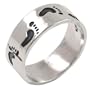 Sterling Silver Ring Footprints Band- Size 5
