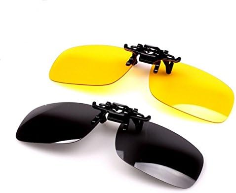 Wonderfulsight 2 Piece Day+Night Vision Polarized Clip-on Flip-up Sunglasses