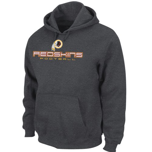 NFL Men's Washington Redskins 1st and Goal IV Long Sleeve Hooded Fleece Pullover (Charcoal Heather, Large)