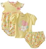 Babyworks Baby-Girls Newborn 3 Piece Romper Set, Yellow, 0-3 Months