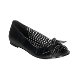 DAISY-63 Open-Toe Mary Jane Flats w/Bow