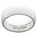 White Ceramic Ring by CERAMIC GESTALT® - 8mm Width. Domed & Polished Design (Avail. Sizes 5 to 14).