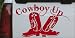 Cowboy Up With Boots Rodeo Western Car Window Wall Laptop Decal Sticker -- Red 10in X 6.1in