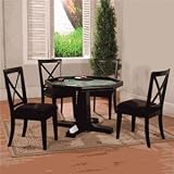 Powell Black and Warm Cherry Game Table in 2-Carton
