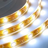 LEDwholesalers 16.4 Feet 300 SMD LED Flexible Strip with Waterproof Sleeve,12 Volt Clear White LED Ribbon 5 Meter Reel, 2047WH