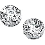 14K White Gold Created Moissanite Earring