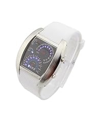 Accmart Cool RPM Turbo Flash LED Watch Car Meter Dial Unisex Wrist Watch White