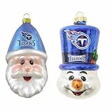 Tennessee Titans Santa Cap and Top Hat Snowman Ornaments