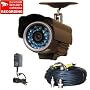 1/3" SONY CCD IR Color Infrared CCTV Camera Outdoor with Free Camera Power Supply And 100ft Video Power Cable free surveillance DeCal IR40SKC 1OF