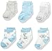 BON BEBE Baby Best Friends Assorted 6 Pack Sock Set, Neutral, 0-9 Months
