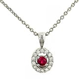 Ruby(.12ct) and Diamond(.14ct) Pendant on Chain