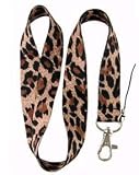 Leopard Brown Lanyard Keychain Holder
