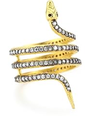 Azaara "Static" Yellow Gold Snake Ring