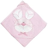 Mullins Square Bunny Hooded Lt Pink Towel with Washcloth