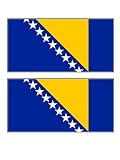 2 Bosnia & Herzegovina Flag Stickers Decal Bumper Window Laptop Phone Auto Boat Wall