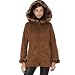 Jessie G. Women's Faux Shearling Hooded Parka Coat - Tobacco L