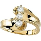 41tgpu8F  L. SL160  14K Yellow Gold Three 3 Stone Diamond Ring