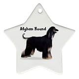Afghan Hound Black Ornament (Star)
