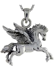 Sterling Silver Pegasus Pendant, 1 1/8 inch tall