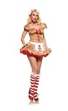 Gingerbread Girl,Dress With Sequin Hearts,Attached Apron