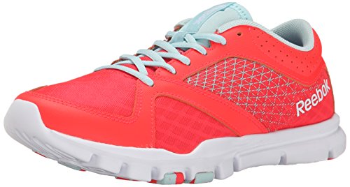 Reebok Women's Yourflex Trainette 7.0 LMT Training Shoe, Neon Cherry/Cool Breeze/White, 10 M US