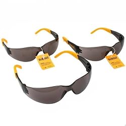3 Pair Set DeWALT Protector Smoke Lens Safety Glasses