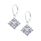 14K White Gold 2 MM Tanzanite Drop Earrings