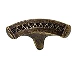 Carpe Diem Hardware 926-3 Feng Shui Triangle Large Knob with triangle etching Antique Brass by Carpe