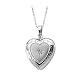 Sterling Silver with 0.006 ct. Diamond and 13.50 x 13 MM Heart Shaped Locket Pendant with Chain