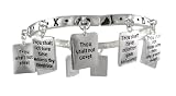 Chrome Ten Commandments Charm Stretch Bracelet