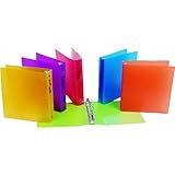 Filexec 3 Ring Binder, 1.5 Inch Capacity, Frosted, Letter size, Pack of 6, Blueberry, Strawberry, Grape, Lemon, Lime, Tangerine (50160-6493)