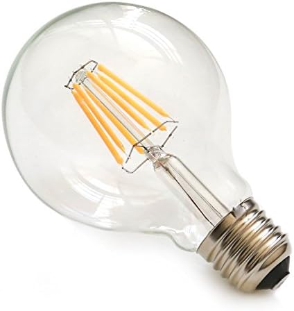 6 Watt LED Filament Bulb G80 Edison Style Bulb Equivalent 60W Incandescent Bulb, Soft White 2200K,Clear Glass Cover Suitable for LED Home lighting,86-265V High CRI