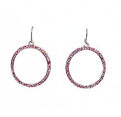Earrings - E4 - Swarovski Circle "O" - 1" ~ Rose