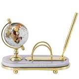 3 Opal Gemstone Globe Pen Set with Letter Holder