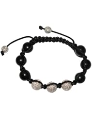 Sterling Silver 4.97ct Diamond Beads Macrame Bracelet Handmade Jewelry