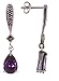 Sterling Silver Pear Shaped Amethyst CZ Marcasite