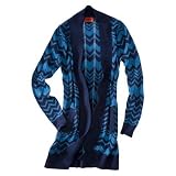 Missoni Long Blue Chevron Sweater Cardigan - EXTRA SMALL (XS)