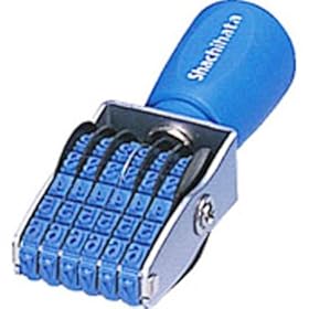 【クリックで詳細表示】回転ゴム印 欧文6連 3号 ゴシック体